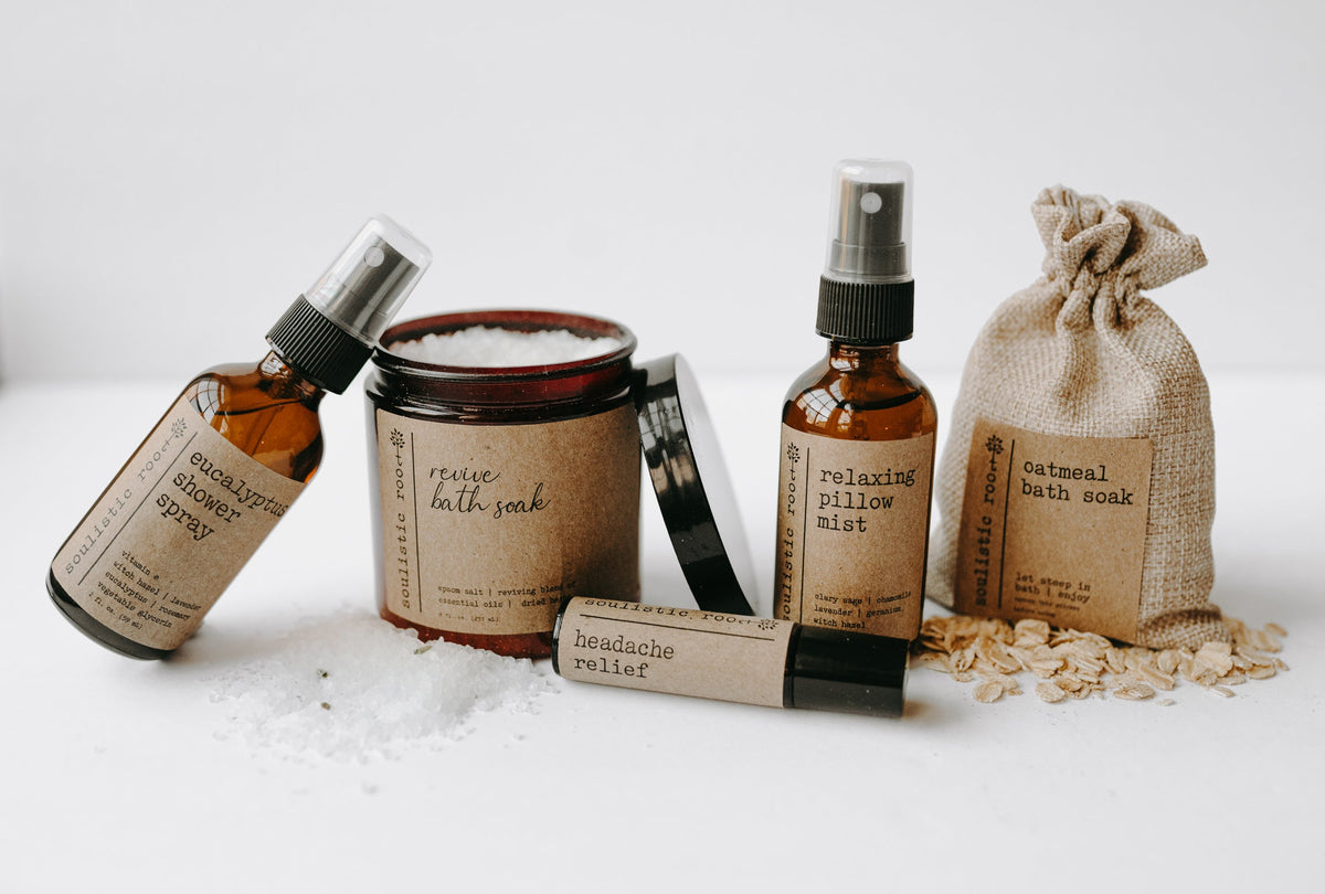 Soulistic Root Spa Gift Set products arranged on white background