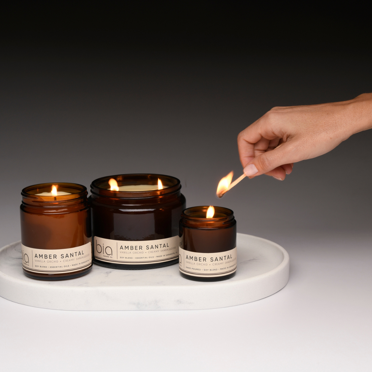 Amber Santal Soy Blend Candle — Sweet Amber, Creamy Sandalwood & Vanilla Orchid